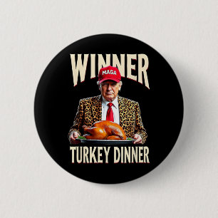 Bóton Redondo 5.08cm Vencedor Turquia Janta engraçada trump