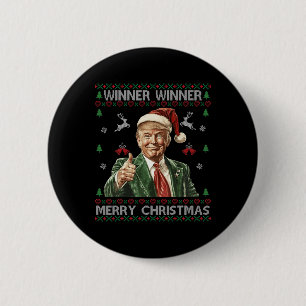 Bóton Redondo 5.08cm Vencedor vencedor Merry Christmas Trump Papais noe