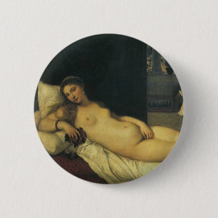 Bóton Redondo 5.08cm Vênus de Urbino por Titian, Arte Renascentista