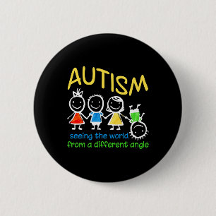 Bóton Redondo 5.08cm Ver O Mundo Num Ângulo Diferente De Autismo