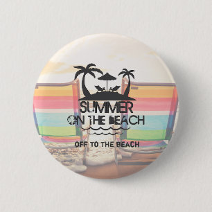 Bóton Redondo 5.08cm Verão na praia Personalizado