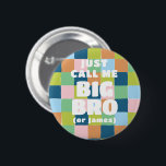 Bóton Redondo 5.08cm Verificador Colorido Bloco Chá de fraldas Grande I<br><div class="desc">Este botão colorido e neutro em termos de gênero é uma maneira divertida de celebrar os pais a estarem num chá de fraldas de casal e partilharem a alegria com a família e amigos, para que todos saibam quem é o orgulhoso irmão mais velho, bem como o seu nome verdadeiro....</div>