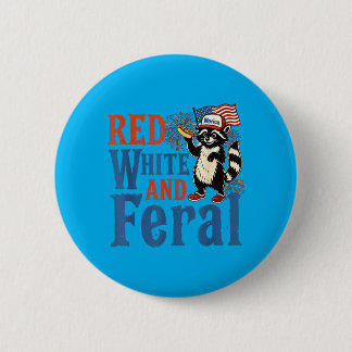 Bóton Redondo 5.08cm Vermelho Branco E Feral Fofinho Quatro De Julho Am