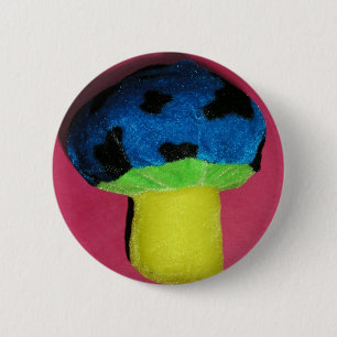 Bóton Redondo 5.08cm Vermelho do cogumelo