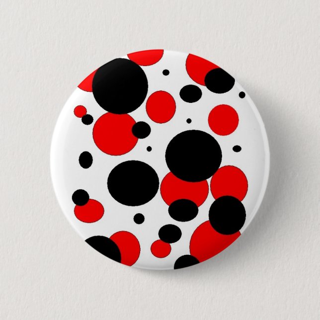 Bóton Redondo 5.08cm vermelho e preto (Frente)