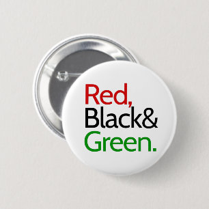 Bóton Redondo 5.08cm Vermelho, Negro e Verde-Africano Americano