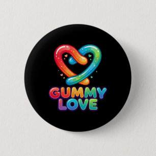 Bóton Redondo 5.08cm Vermes De Amor Gummy Coração Doce Doce Gráfico Do