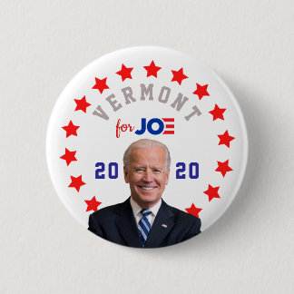 Bóton Redondo 5.08cm VERMONT para a Eleição Presidencial de Joe Biden 2