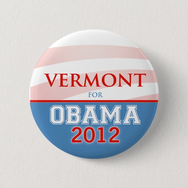 Bóton Redondo 5.08cm VERMONT para Obama 2012 (Frente)