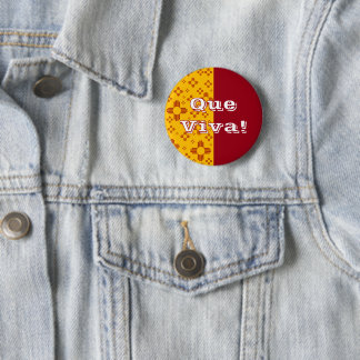 Bóton Redondo 5.08cm Vertical Stripes Zia Sun Vermelho Amarelo Novo Méx