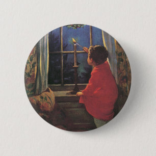 Bóton Redondo 5.08cm Véspera de Natal Vintage por Jessie Willcox Smith