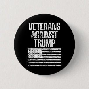 Bóton Redondo 5.08cm Veteranos Contra Trump, Anti-trump 