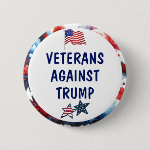 Bóton Redondo 5.08cm Veteranos Contra Trump   Anti Trump