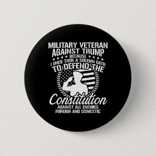 Bóton Redondo 5.08cm Veteranos Contra Trump Eleição EUA 2020 