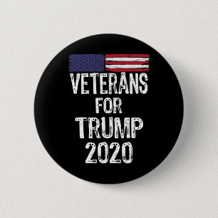 Bóton Redondo 5.08cm Veteranos Militares Para Trump 2020 Contra Joe
