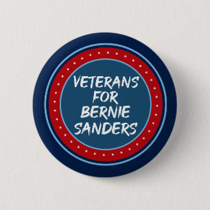 Bóton Redondo 5.08cm Veteranos para Bernie Sanders
