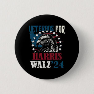 Bóton Redondo 5.08cm Veteranos Para Harris Wheimer 2024 Votação Tim W K