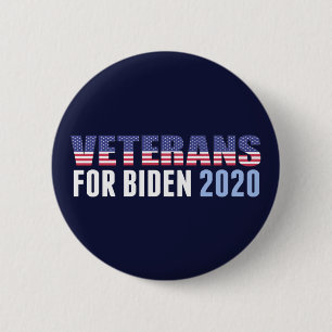 Bóton Redondo 5.08cm Veteranos pela política de Biden