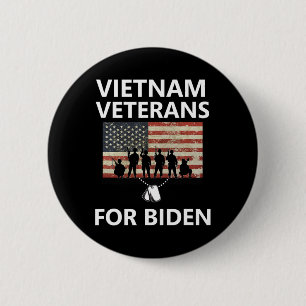 Bóton Redondo 5.08cm Veteranos Vietnamitas Para Joe Biden 2020