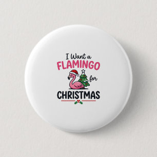 Bóton Redondo 5.08cm Vetor de Citação de Natal de Flamingo