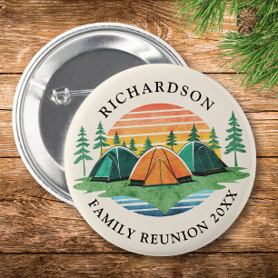 Bóton Redondo 5.08cm Viagem de Acampamento Sunset para Reunião da Famíl