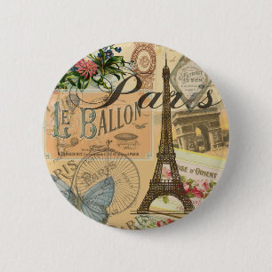 Bóton Redondo 5.08cm Viagem de Paris