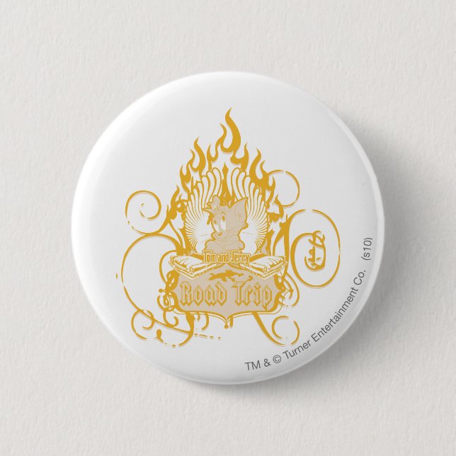 Bóton Redondo 5.08cm Viagem de Tom e Jerry Road (Frente)