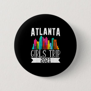 Bóton Redondo 5.08cm Viagem Férias Atlanta Viagem de Meninas Vôo Aquare