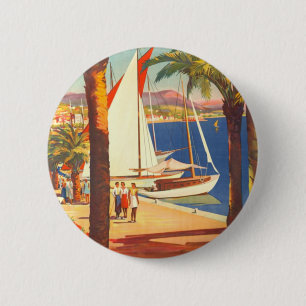 Bóton Redondo 5.08cm Viagem francês Vintage Cote D'Azur