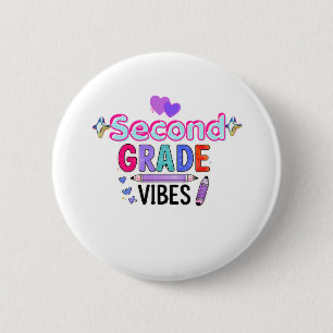 Bóton Redondo 5.08cm Vibrações da Segunda Série Cute Volta às Aulas