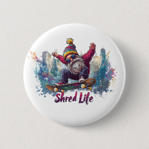 Bóton Redondo 5.08cm Vida Partilhada - Gnomo Legal do Skateboard