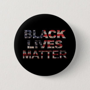 Bóton Redondo 5.08cm Vidas Negras Importam  Bandeira Americana