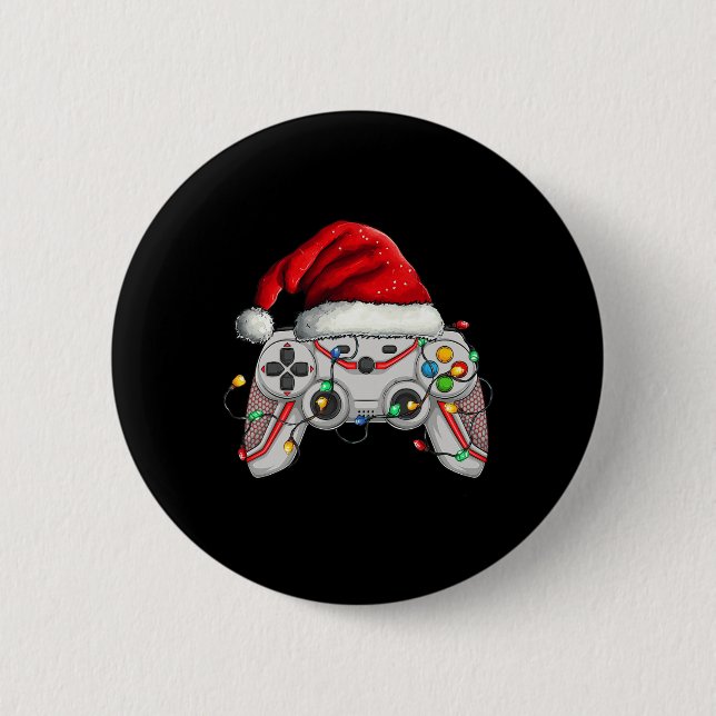 Bóton Redondo 5.08cm Video Game Controller Natal Hat Gamer Bo (Frente)