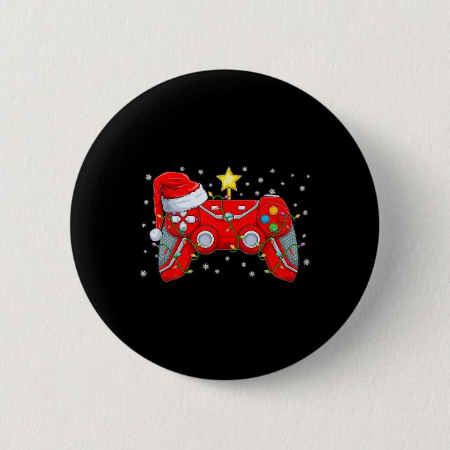 Bóton Redondo 5.08cm Video Game Controller Natal Hat Gamer Bo (Frente)
