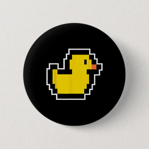 Bóton Redondo 5.08cm Videogame de Pixel Little Duck dos anos 80 Figurin