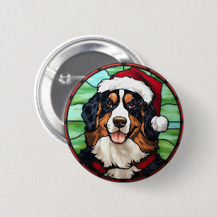 Bóton Redondo 5.08cm Vidro de Natal com Montanha de Berna