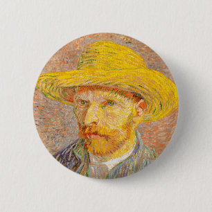 Bóton Redondo 5.08cm Vincent Van Gogh autorretrato com arte de capacete