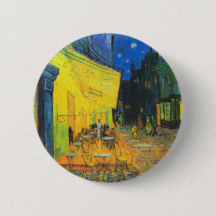 Bóton Redondo 5.08cm Vincent Van Gogh Cafe Terrace À Noite, Belas Arte