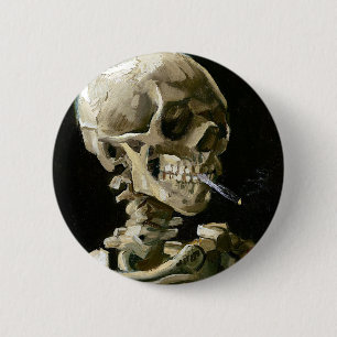 Bóton Redondo 5.08cm Vincent van Gogh - Esqueleto para Fumar