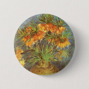 Bóton Redondo 5.08cm Vincent van Gogh - Fritilárias num Vaso de Cobre