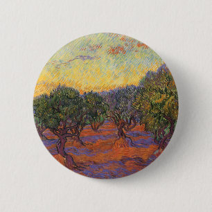 Bóton Redondo 5.08cm Vincent van Gogh - Olival, Céu Laranja