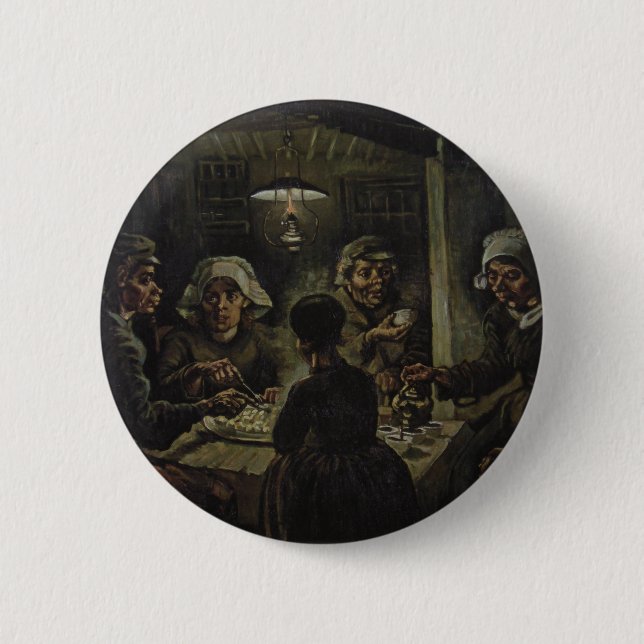 Bóton Redondo 5.08cm Vincent Van Gogh - Os Comedores De Batata (Frente)