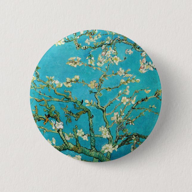 Bóton Redondo 5.08cm Vincent Van Gogh painting Almond Blossoms (Frente)
