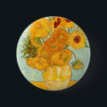 Bóton Redondo 5.08cm Vincent Van Gogh Traz Girassóis em Arte Vase<br><div class="desc">Vincent Van Gogh faz doze girassóis num botão de arte vaso</div>
