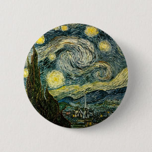Bóton Redondo 5.08cm Vincent van Gogh's The Starry Night (1889)