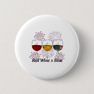 Bóton Redondo 5.08cm Vinho Vermelho E Azul 4 De Julho Vinho Branco