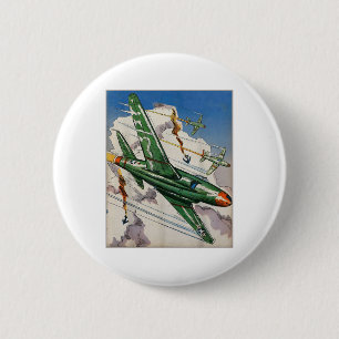 Bóton Redondo 5.08cm Vintage Air Force Eua Jet Fighter USA War Aviation