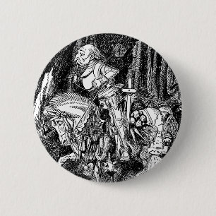 Bóton Redondo 5.08cm Vintage Alice no Cavalo Branco da Maravilha