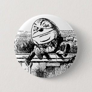 Bóton Redondo 5.08cm Vintage Alice no País das Maravilhas, Humpty Dump