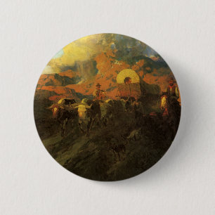 Bóton Redondo 5.08cm Vintage American West, Overland Trail por Johnson